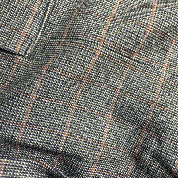 LANDS' END 46L 100% Lambswool Tiroler Loden Plaid Wool Sports Coat Blazer USA - Picture 5 of 15